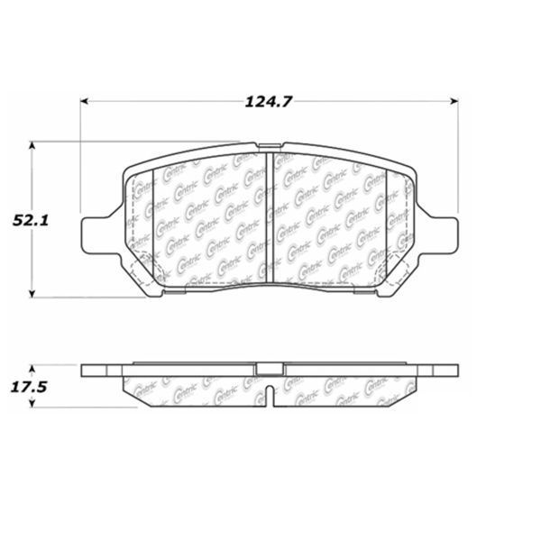 Centric Parts Posi-Quiet Ext. Wear Pad, 106.09560, Front 106.09560